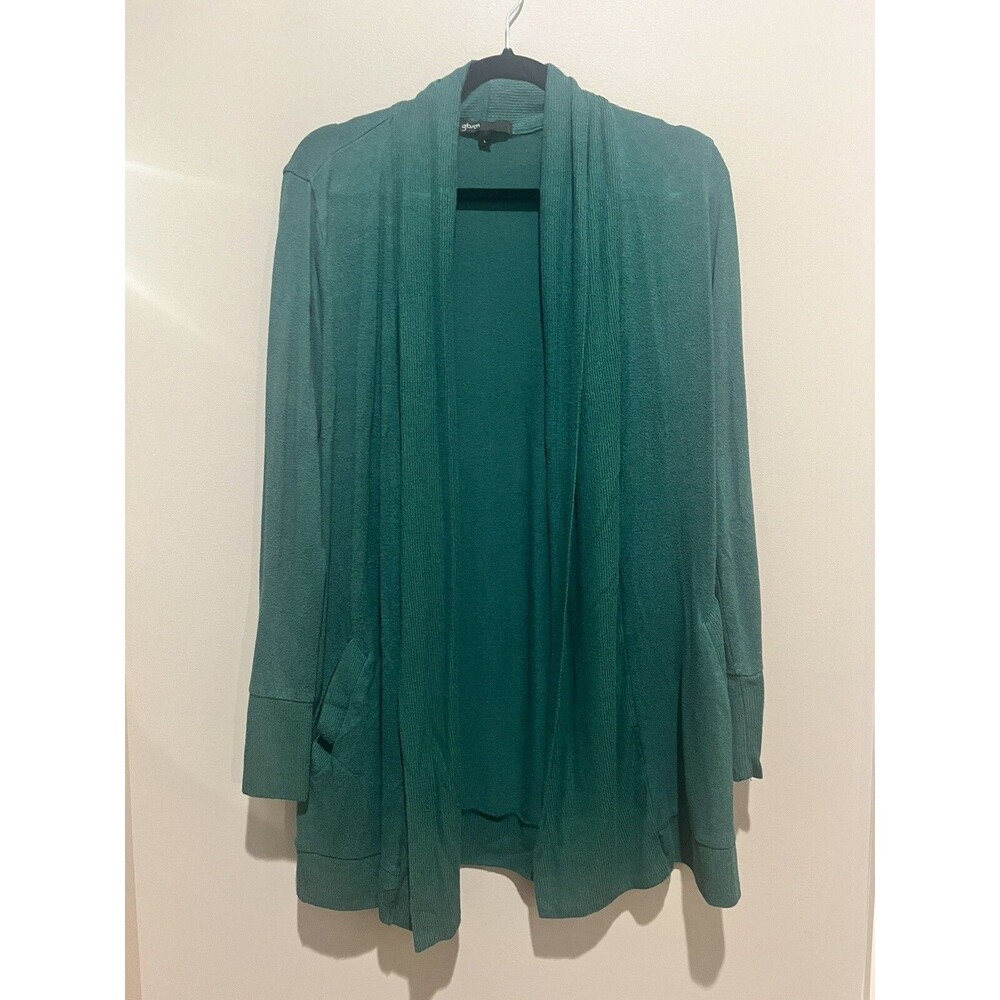 Gibson Green Long Cardigan with Pockets - Large